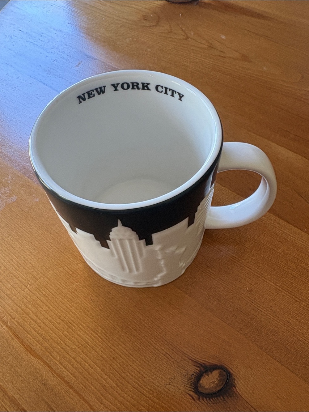 Starbucks White Mug with Black Skyline and Yellow Taxi Accent - Picture 2 of 3